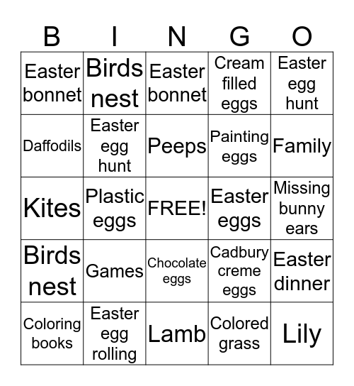 Bunny Bingo Card