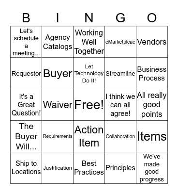 P2P Bingo Card
