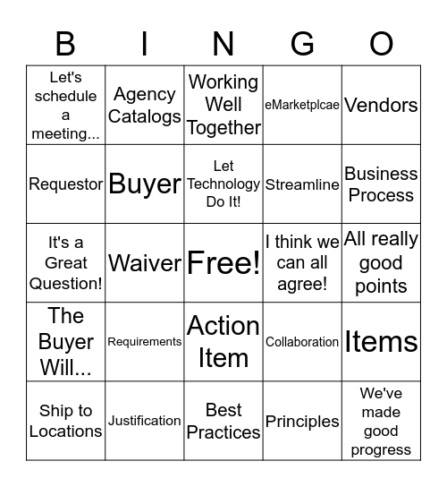 P2P Bingo Card