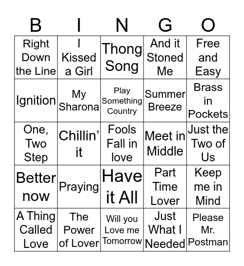 Boondocks Brews, Beats, and Bingo 47-12 Bingo Card
