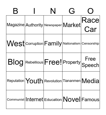 Han Han Bingo Card