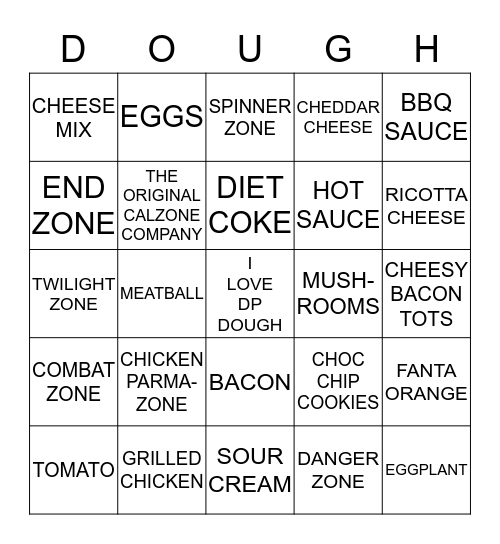 DP DOUGH BINGO Card