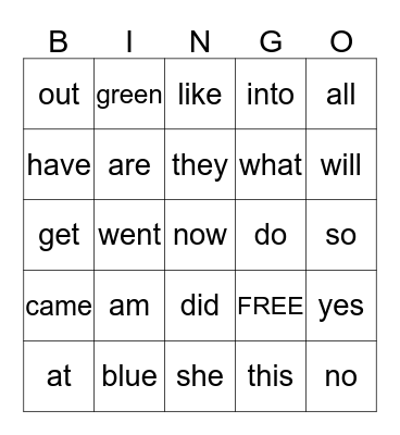 December and January Bingo Card