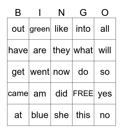 December and January Bingo Card