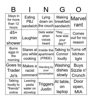 Locatelli Bingo Card