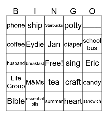 Mom to Mom May 2019 Bingo Card