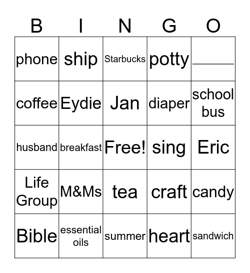Mom to Mom May 2019 Bingo Card
