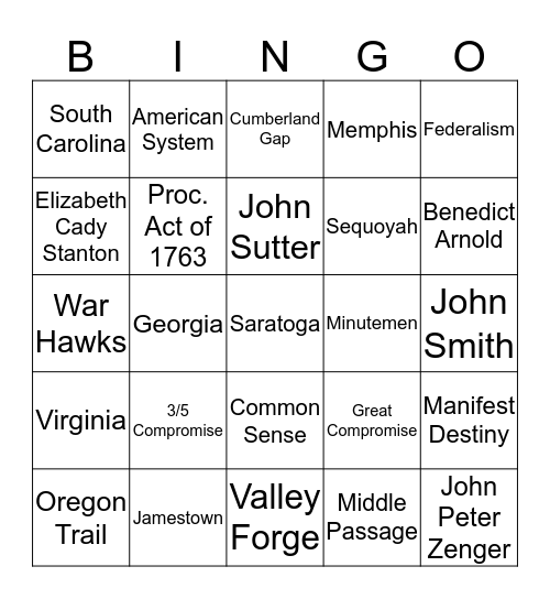 SS TCAP REVIEW 2019 Bingo Card