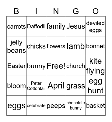 EASTER BINGO Card