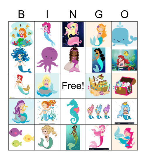 Mermaid Bingo Card