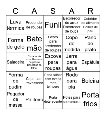 Chá de Cozinha da Emanuelle 09/02/14 Bingo Card
