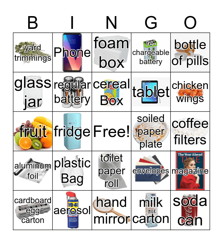 Trash Bingo Card