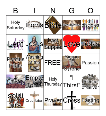 Good Friday Bingo Card