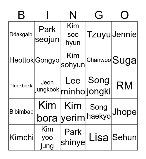 JOO EOJIN's WIFE Bingo Card