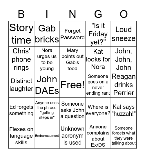 Political Training BINGO Card