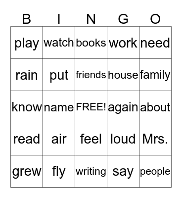 Review Theme 4 Bingo Card