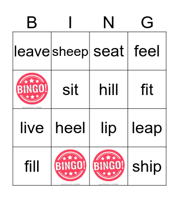 Let's play! Bingo Card