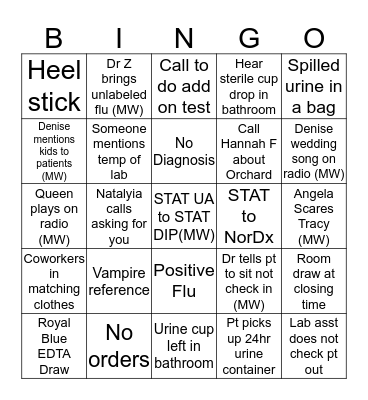 Lab Week Bingo! Bingo Card