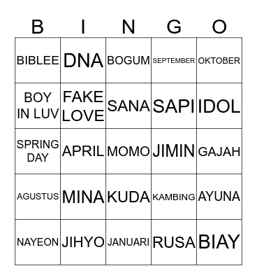 BINGO MAIN BINGO Card