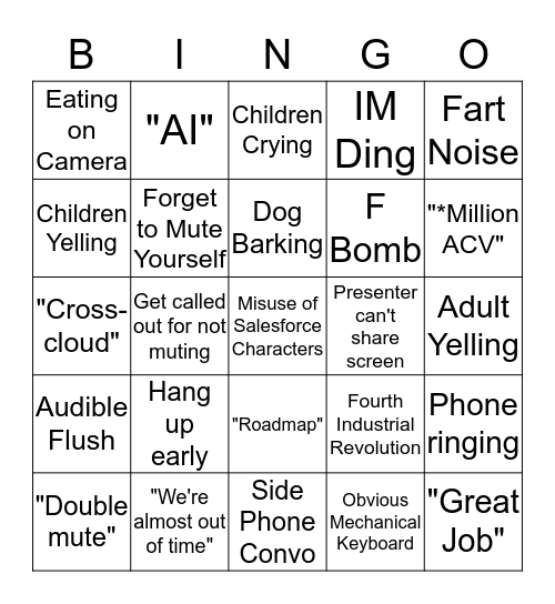 B2C Call Bingo Card