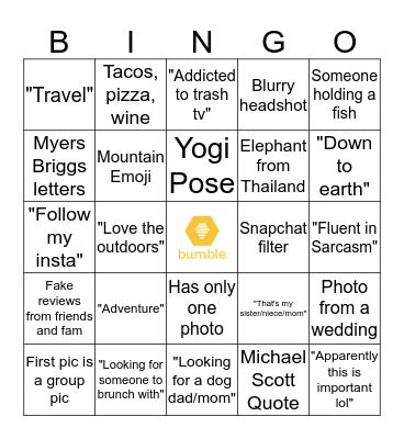 Bumble Bingo Card
