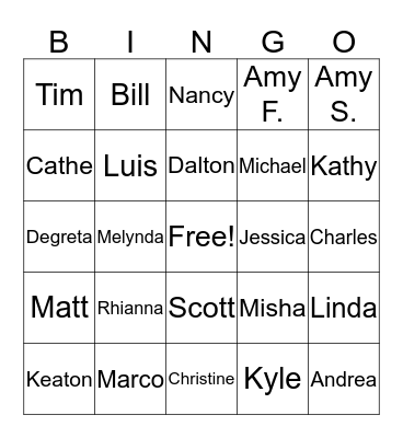 "Fun Facts" Bingo Card