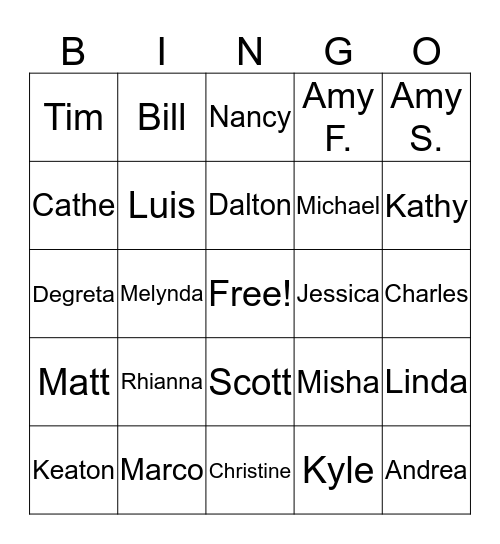 "Fun Facts" Bingo Card