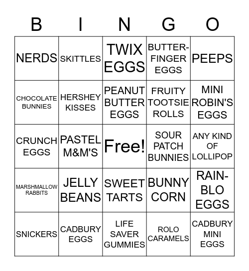 EASTER BINGO Card