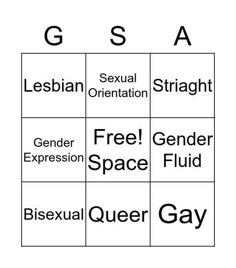LGBTQ Bingo!!!! Bingo Card