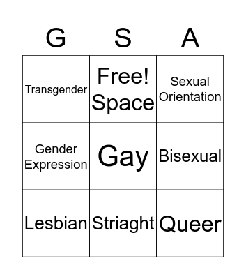 LGBTQ Bingo!!!! Bingo Card