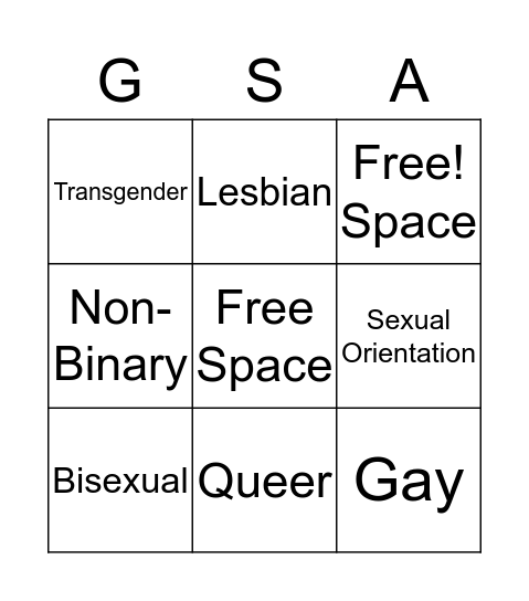 LGBTQ Bingo!!!! Bingo Card