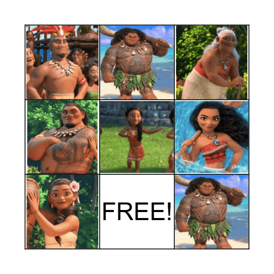 MOANA BINGO Card