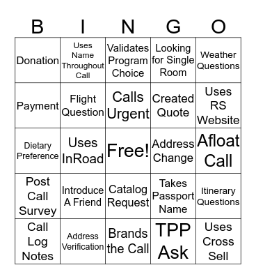 RS BINGO Blitz Bingo Card