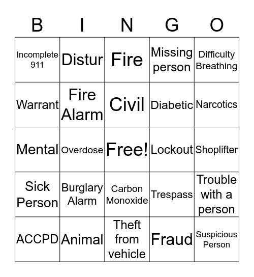 Dispatcher Bingo  Bingo Card