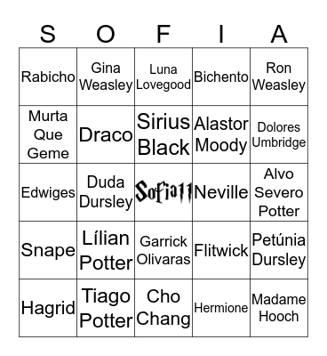 Bingo Harry Potter Bingo Card