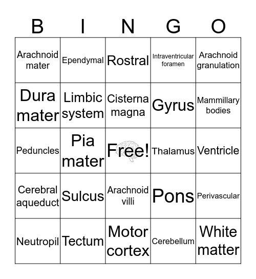 Brain bingo!!! Bingo Card