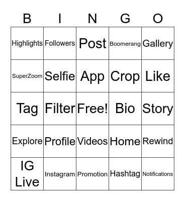 Let's Get Social! Bingo Card