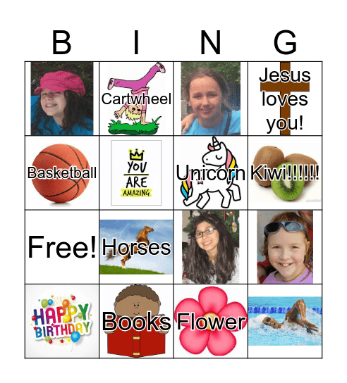 Becca's Birthday Bingo Card