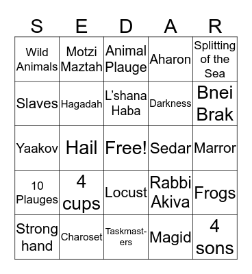 Sedar Bingo Card