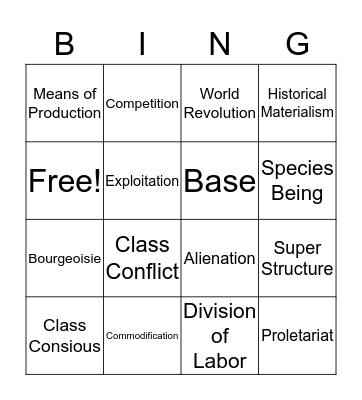 Marxist Lingo & Bingo Card