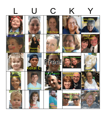 Lachance Family Bingo  Bingo Card