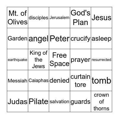 Easter Bingo Card
