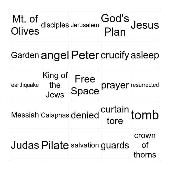 Easter Bingo Card