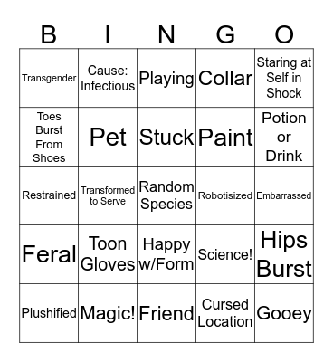 Transformation Bingo Card