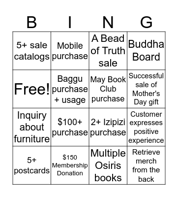 The Store at MIA Bingo Card