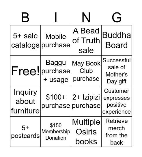 The Store at MIA Bingo Card