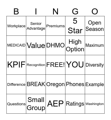 BINGO Card