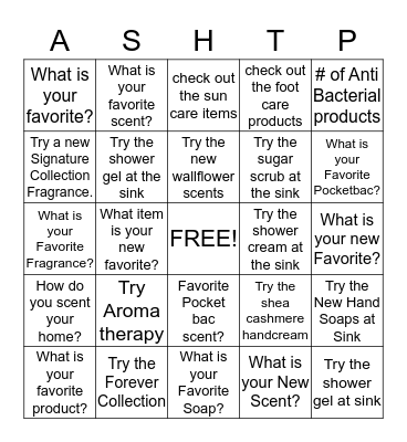 BBW Bingo Card