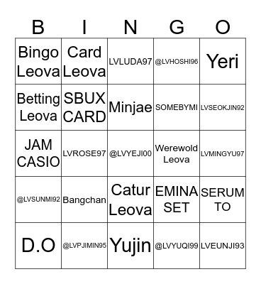LVSEULGI94  Bingo Card