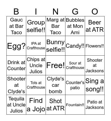 BUNNY BINGO!!! Bingo Card